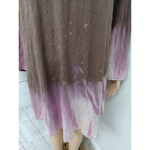 L&B Lucky & Blessed Womens Pullover Brown Pink Top XL Asymmetric NWT - Picture 3 of 9